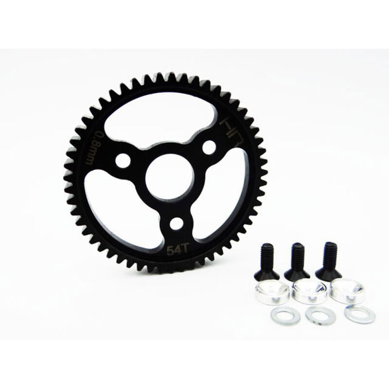 Hot Racing Steel Spur Gear (54t 0.8 Mod)(Silver): Traxxas - HRASJT254