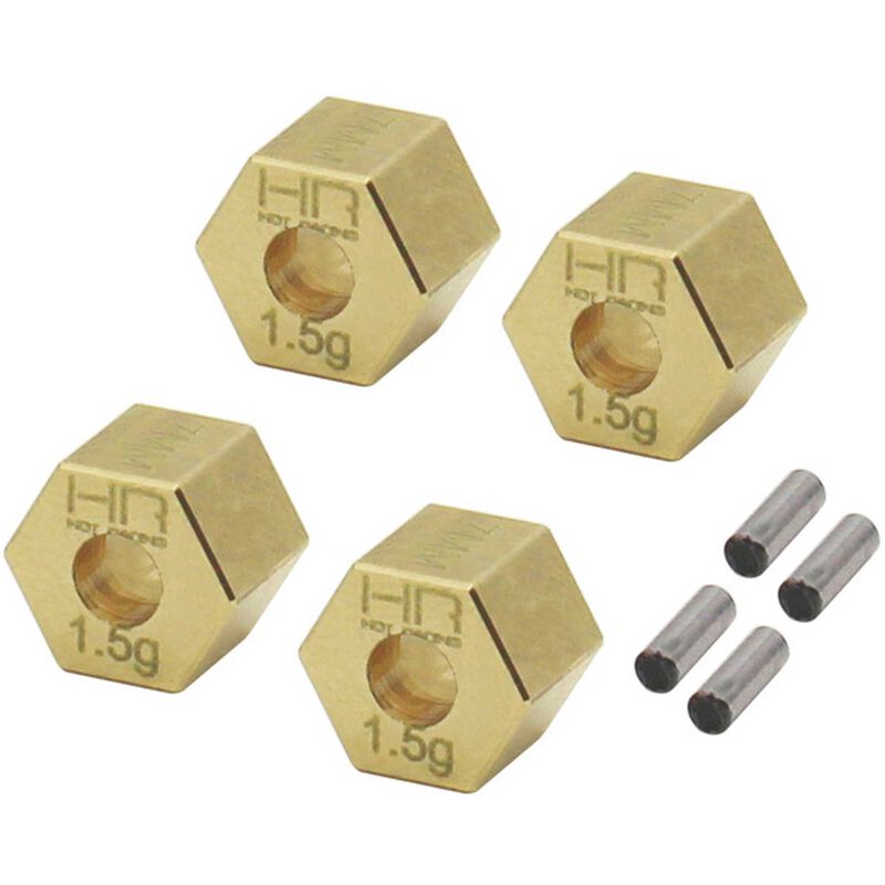 Hot Racing Brass Stock Wheels hub +1.5mm wide 7mm hex TRX4-18 - HRATRXM10H15