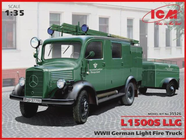 ICM 35526 L1500S LLG WWII German Light Fire Truck 1:35 Scale Plastic Model Kit