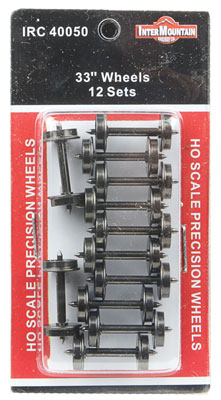 Intermountain Railway HO All Brass Insulated Wheel Sets pkg(12) - 33" - IMR40050