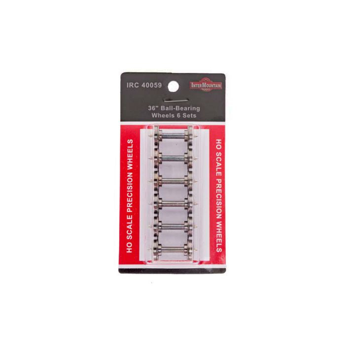 Intermountain Railway Blackened Brass Ball Bearing Insulated Wheel Sets pkg(6) -- 36" - IMR40059