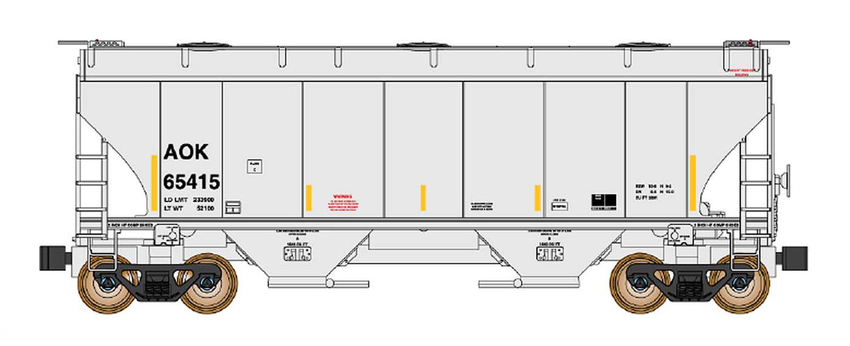 Trinity 3281 2-Bay Covered Hopper - Ready to Run -- Arkansas Oklahoma (AOK)