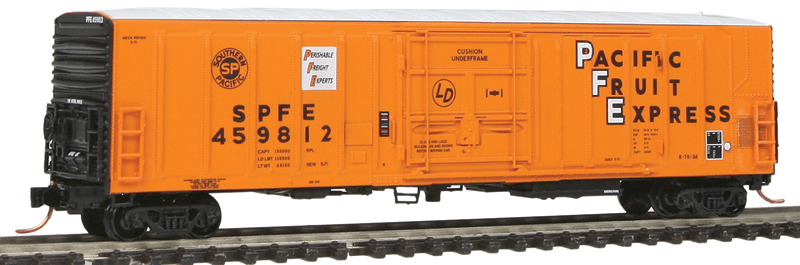 Intermountain N R-70-20 Mechanical Reefer - Ready to Run -- Pacific Fruit Express SPFE (orange, white, black, Perishable Freight Logo)