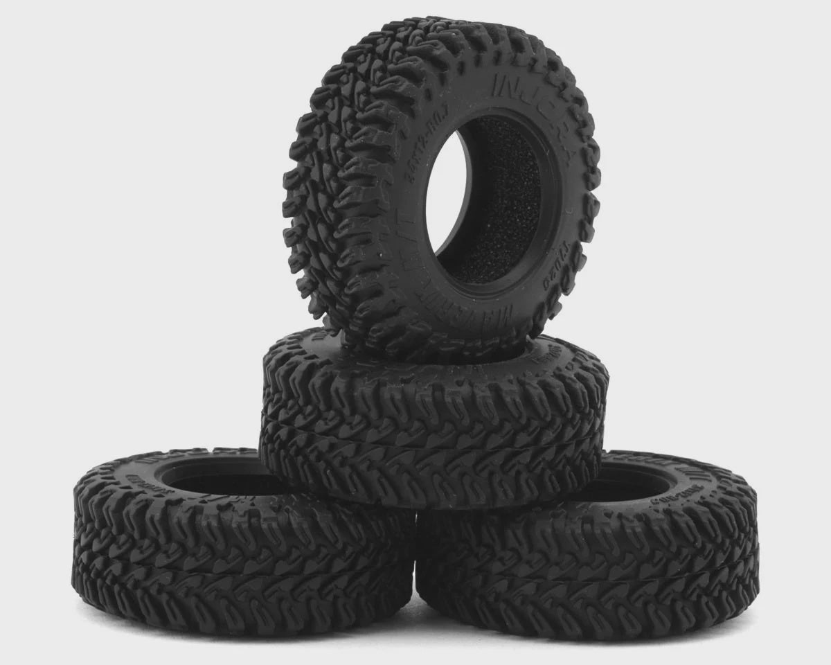 Injora 0.7" Maverix M/T Micro Rock Crawler Tires (4) (34mm OD) (S5) w/Foam Inserts