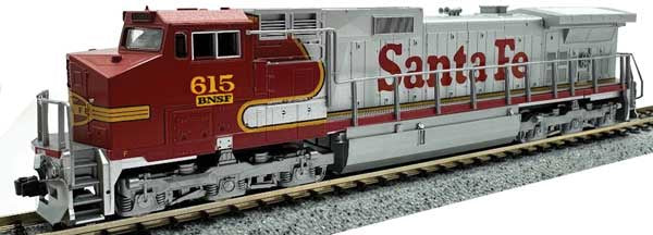 Kato 176-3515DCC N GE C44-9W - DCC -- BNSF Railway #615 (Ex-ATSF Patch Warbonnet; silver, red; Santa Fe Lettering)