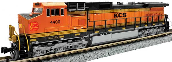 Kato N GE C44-9W - Standard DC -- Kansas City Southern #4400 (Ex-BNSF Patch, orange, black, yellow, KCS Logo)