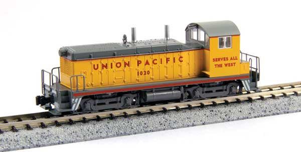 Kato N EMD NW2 - Standard DC -- Union Pacific #1032 (Armour Yellow, gray, red, silver)