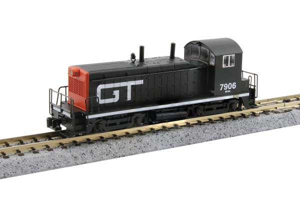 Kato N EMD NW2 - Sound and DCC -- Grand Trunk Western (GTW) #7906 (black, red, white)