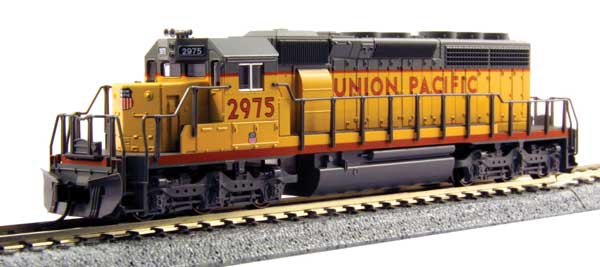 Kato 176-4828 N-Scale EMD SD40-2 Early Production - Standard DC -- Union Pacific #3214 (Armour Yellow, gray, red Frame Stripe, Large Lettering)