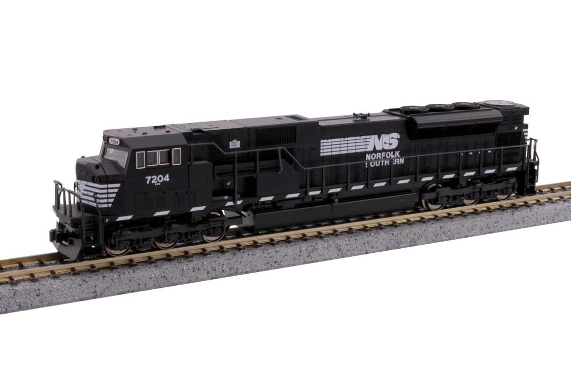Kato 176-5518DCC N EMD SD80MAC - DCC -- Norfolk Southern #7227 (black, white, Dashed Sill Stripe)