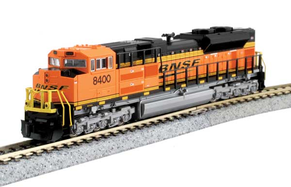 EMD SD70ACe with Nose Headlight - Standard DC -- BNSF Railway #8780 (orange, black, yellow, Wedge Logo)