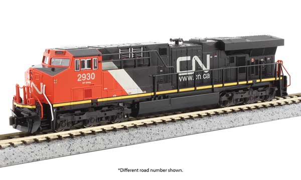 Kato N-Scale GE ES44AC Kato N-Scale GEVO - DCC -- Canadian National #2930 (black, red, white, Website Logo)