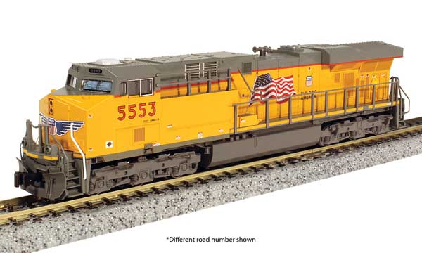 Kato GE ES44AC GEVO - Standard DC -- Union Pacific #5400 (Armour Yellow, gray, US Flag, Building America Logo) - KAT1768954