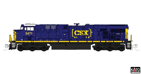 Kato N GE ES44AC GEVO - DCC -- CSX #5471 (blue, yellow, Boxcar Logo)
