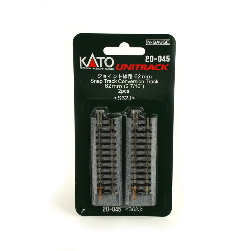 Kato Unitrack to TomyTec/Tomix FineTrack Adaptor -- 2-1/2"  64mm pkg(2)