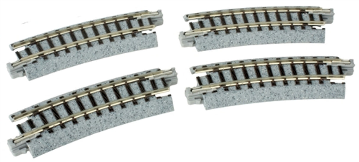 Kato Unitrack -- Curved Track 9.75" Radius 15-Degree pkg(4) - KAT20101
