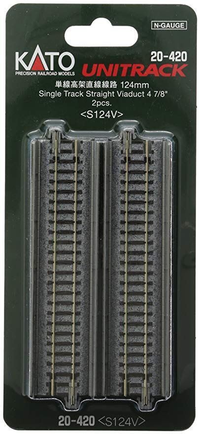 Kato N 124mm 4-7/8" Straight Viaduct (2) - KAT20420