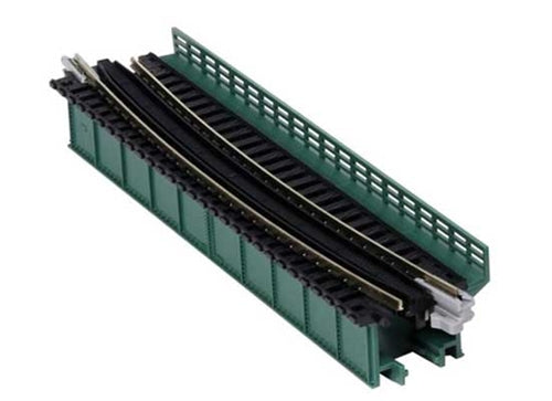 Kato N 448mm 17-5/8" Deck Plate Girder 15 degree Curved Bridge, Green - KAT20466