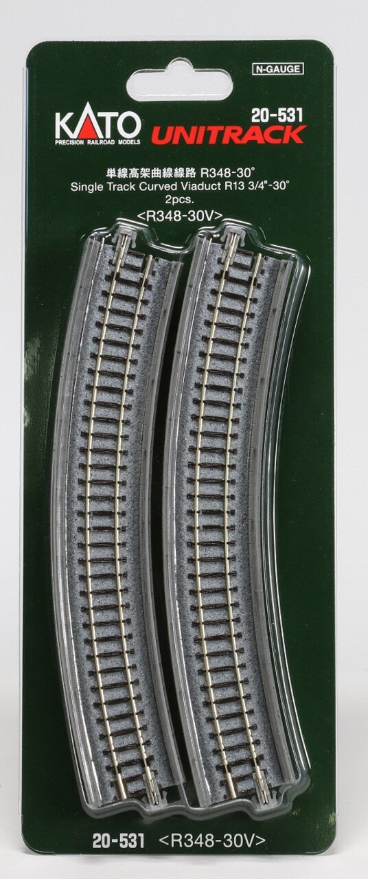 Kato N 348mm 13-3/4" Radius 30-Degree Viaduct (2) - KAT20531