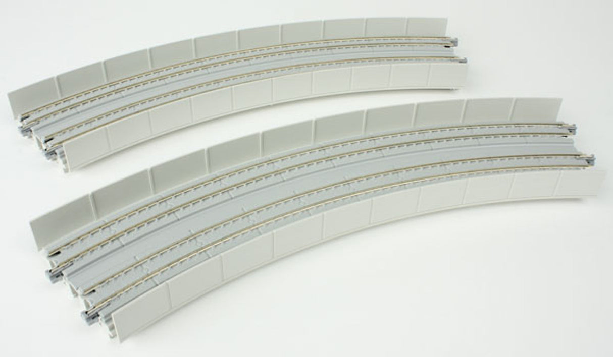 Kato Unitrack CT Double-Track Superelevated Curve -- 45 Degrees, 15 & 16-3/8"  38.1 & 41.4cm Radius