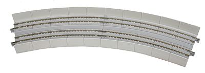Kato Unitrack CT Double-Track Superelevated Curve Easment -- 1 Each Left & Right, 22.5 Degrees, 15 & 16-3/8"  38.1 & 41.4cm Radius