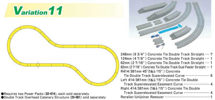 Kato V11 Double Track Set - Unitrack -- Concrete Ties, Requires 2 Power Packs (Sold Separately) - KAT20870