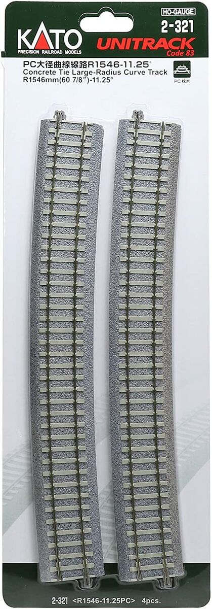 Kato HO Concrete Tie Large-Radius Curve Track R1546mm - KAT2321