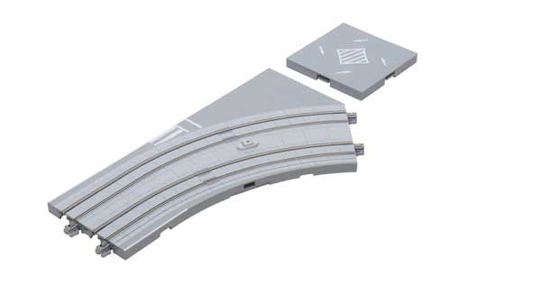 Kato 40-104 Street Track - Unitram -- Double Track Right Hand Curve 7-1/16"  180mm Radius 45 Degrees