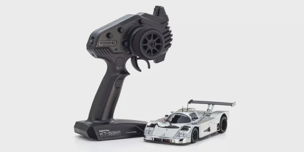 Kyosho MR-04 RWD Mini-Z Readyset w/Sauber-Mercedes C9 Body (Chrome/Silver) w/KT-531P 2.4GHz Radio