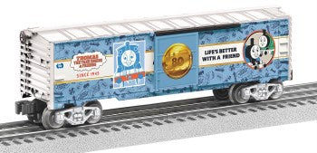 Lionel 2528050 Steel Boxcar - 3-Rail - Ready to Run -- Thomas & Friends(TM) (80th Anniversary, blue, white)