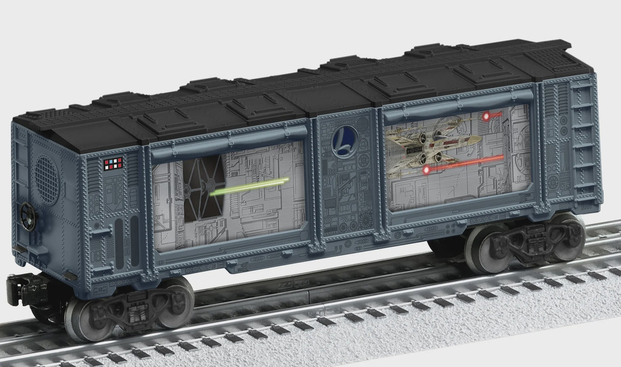Lionel 2528190 Aquarium Car - 3-Rail - Ready to Run -- Star Wars(TM) X-Wing & Tie Fighter Battle (gray, black)