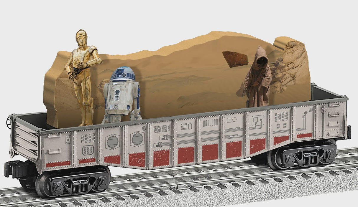 Lionel 2528310 Animated Chase Gondola - 3-Rail - Ready to Run -- Star Wars(TM) (Droid Chase, gray, red)