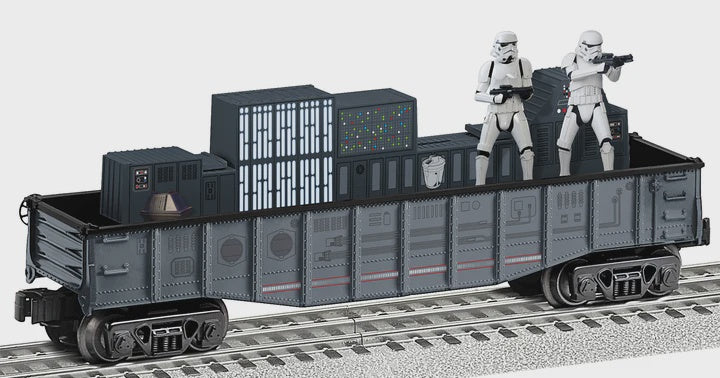 Lionel 2528320 Animated Chase Gondola - 3-Rail - Ready to Run -- Star Wars(TM) (Empire Stormtrooper Chase, gray, red)