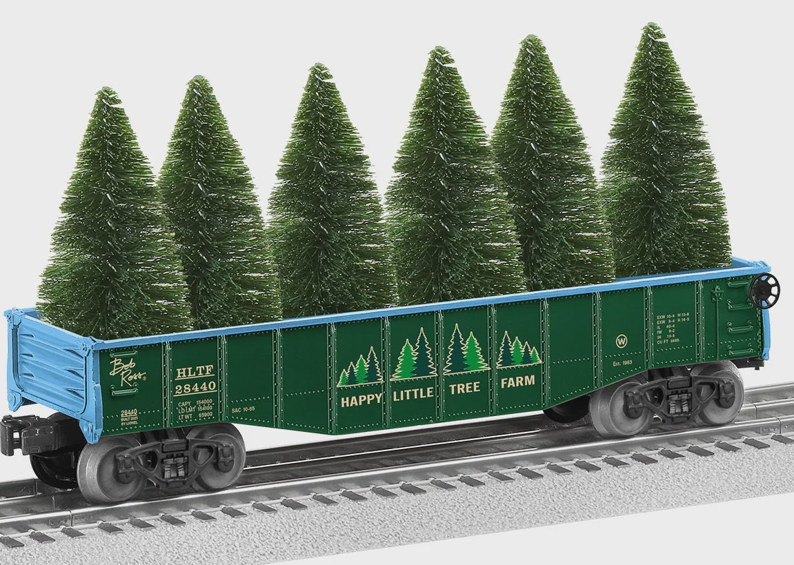 Lionel 2528440 Gondola w/Tree Load - 3-Rail - Ready to Run -- Bob Ross (Happy Trees)