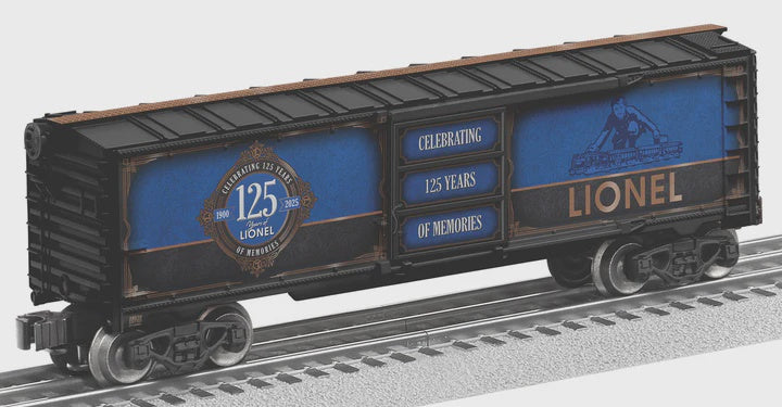 Lionel 2528510 Steel Boxcar - 3-Rail - Ready to Run -- Lionel (125th Anniversary, black, blue, gold)