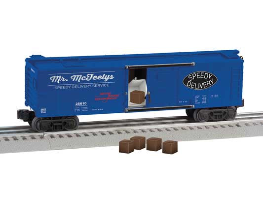 Lionel 2528610 Unloading Mail Boxcar - 3-Rail - Ready to Run -- Mister Rogers Neighborhood Mr. Mc Feely (blue)