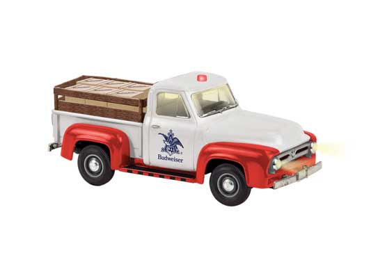 Lionel 2535080 Operating Vintage Pickup Truck with Crate Load - TMCC Control -- Budweiser (white, red)