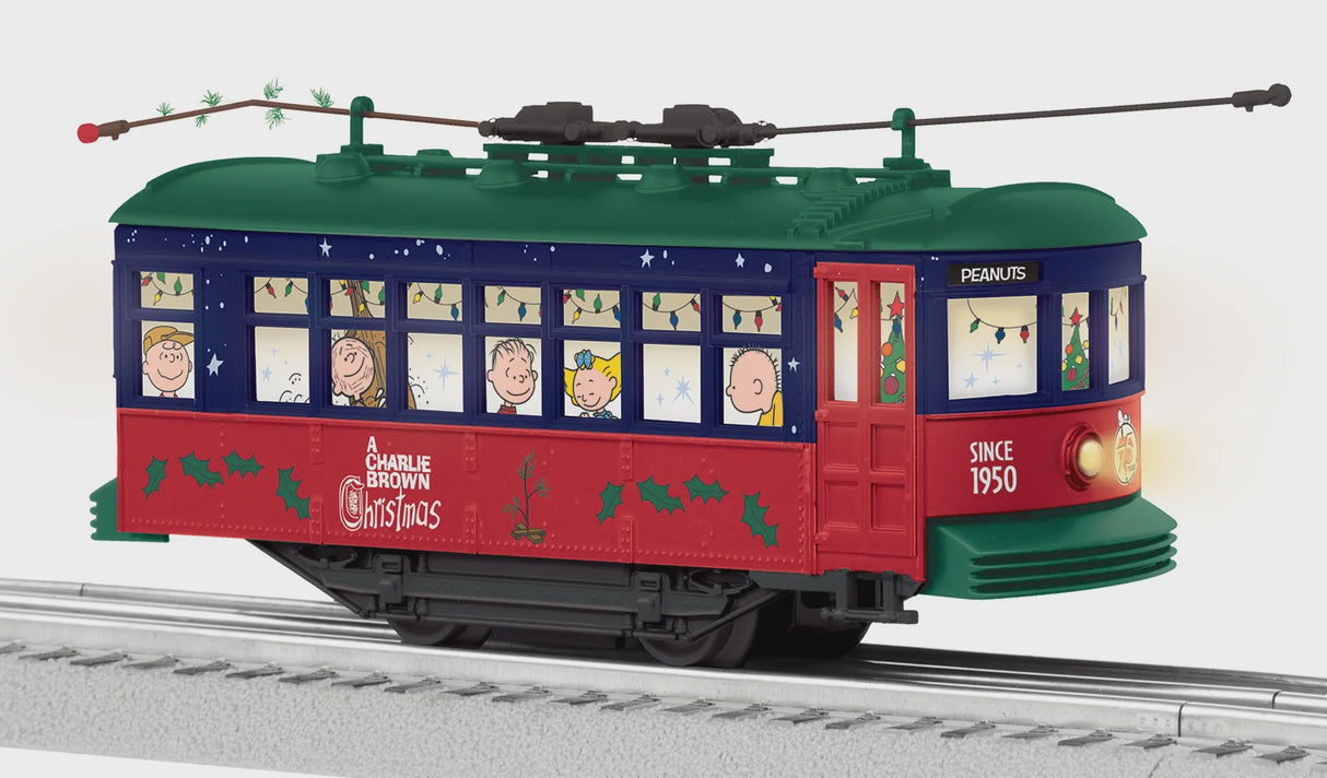 Lionel 2535170 Trolley - 3-Rail - Conventional -- Peanuts(TM) Christmas (red, blue, green)