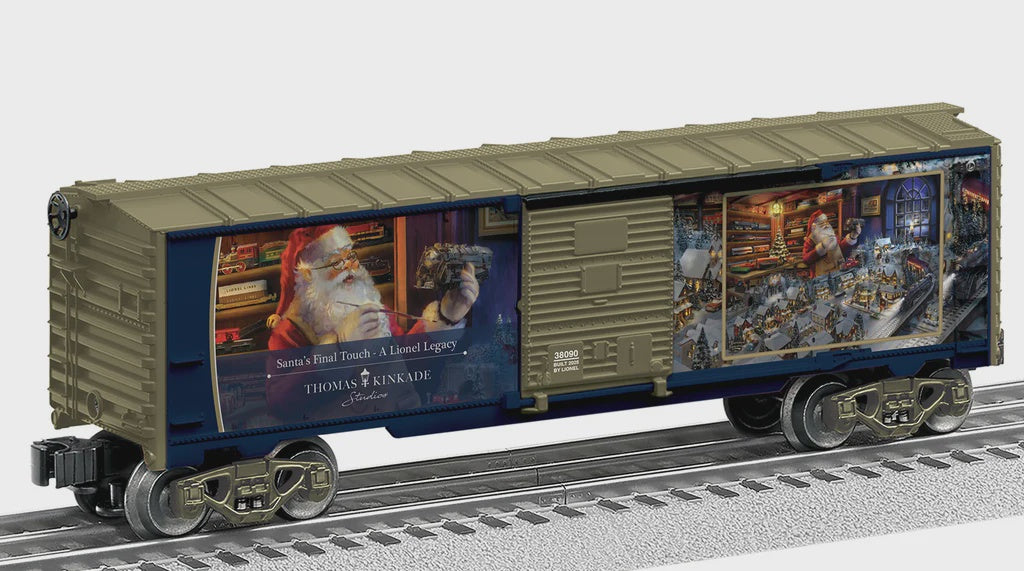 Lionel 2538090 Steel Boxcar - 3-Rail - Ready to Run -- Santa's Final Touch Lionel Legacy (125th Anniversary, gold car)