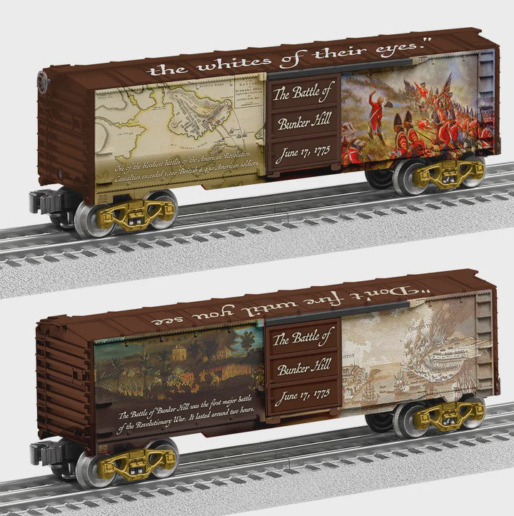 Lionel 2538140 Steel Boxcar - 3-Rail - Ready to Run -- Battle of Bunker Hill 250th Anniversary (brown car)
