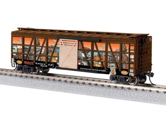 Lionel HO 40' Clear-Side Boxcar - Ready to Run -- ACME Factory (Boxcar Red, orange)