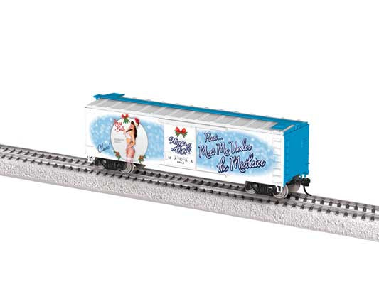 Lionel HO 40' Steel Flat-End Boxcar - Ready to Run -- Wings Of Angels Christmas (Pin-Up Girl Art)