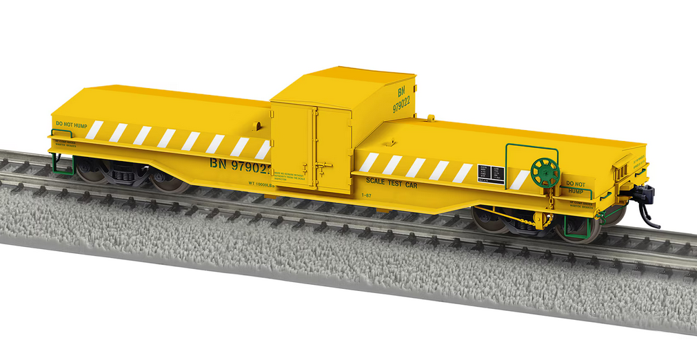 Lionel HO Maxson Scale Test Car - Ready to Run -- Burlington Northern #979022 (yellow, white)