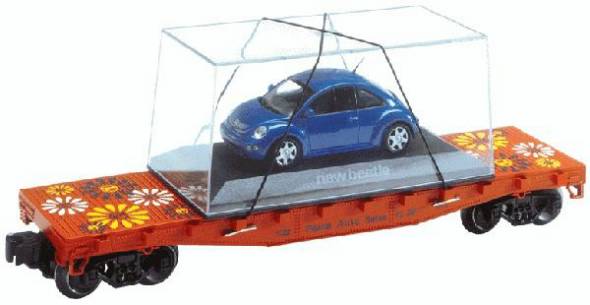 Lionel 6-19483 Standard O Flat Car with VW Beetle Car - LNL619483