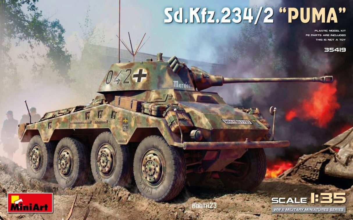 1/35 WWII Sdkfz 234/2 Puma Armored Vehicle