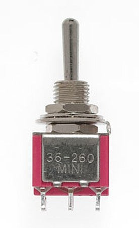 Miniatronics Miniature Toggle Switches -- DPDT 5Amp 120V Center Off pkg(4) - MNT3626004