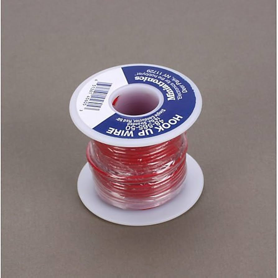 Miniatronics 16 Gauge Flexible Single Stranded Conductor Wire - 50' -- Red - MNT4856550