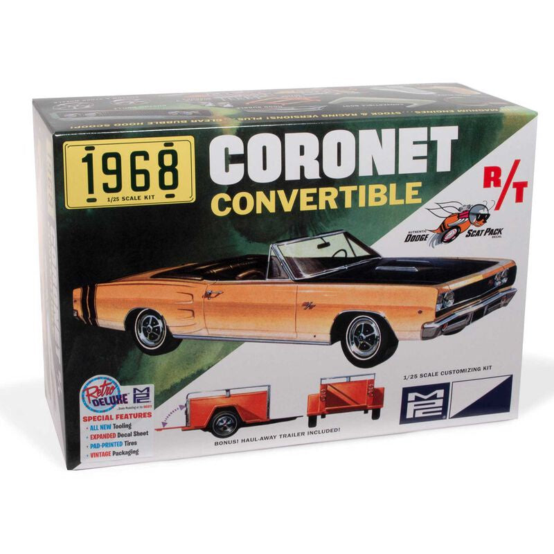 MPC 1968 Dodge Coronet Convertible w/Trailer 1/25 - MPC978