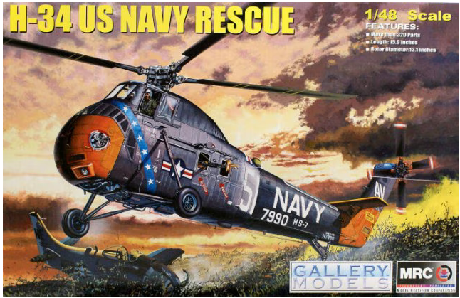 Gallery Models 64102 1:48 Sikorsky H-34 US Navy Rescue Plastic Model Kit