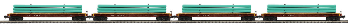 MTH - Mikes Train House MTH2092315 O 60' Flatcar w/Pipe Load 4pk UP - MTH2092315